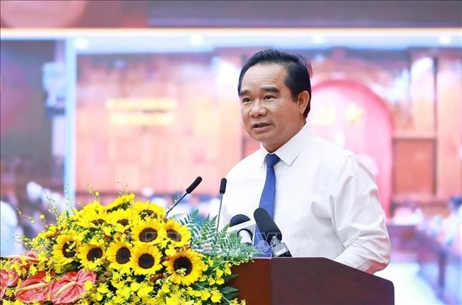 Chủ tịch UBND Thành phố Hồ Chí Minh Nguyễn Văn Được phát biểu hưởng ứng phong trào thi đua tăng trưởng bền vững 2 con số giai đoạn 2026 - 2030.