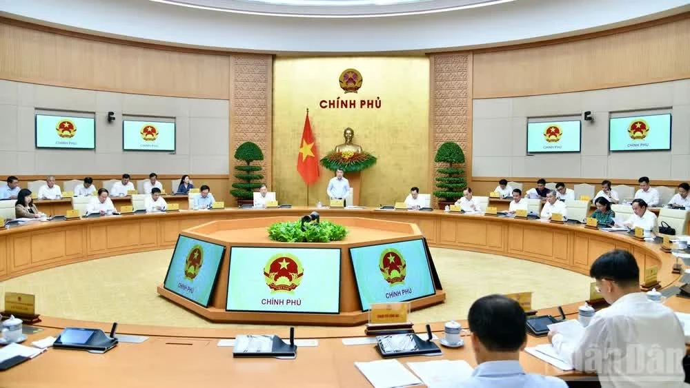 Quang cảnh Phiên họp Chính phủ chuyên đề xây dựng pháp luật tháng 7/2026. (Ảnh: THANH GIANG)