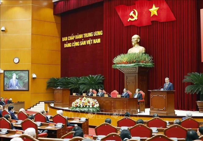 Tổng Bí thư Tô Lâm phát biểu.