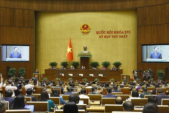 Quang cảnh phiên bế mạc Kỳ họp thứ Nhất, Quốc hội khoá XVI, sáng 24/4/2026.