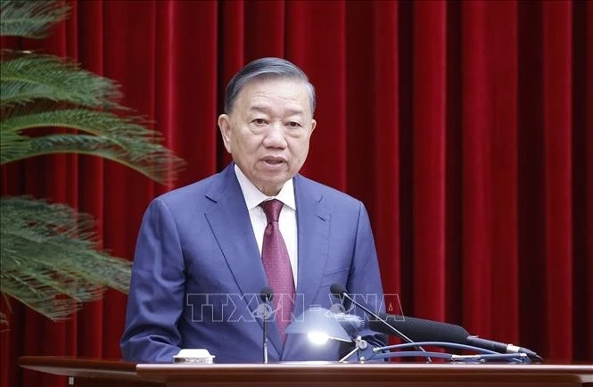 Tổng Bí thư, Chủ tịch nước Tô Lâm phát biểu khai mạc Hội nghị lần thứ ba Ban Chấp hành Trung ương Đảng khoá XIV. Ảnh: Thống Nhất/TTXVN