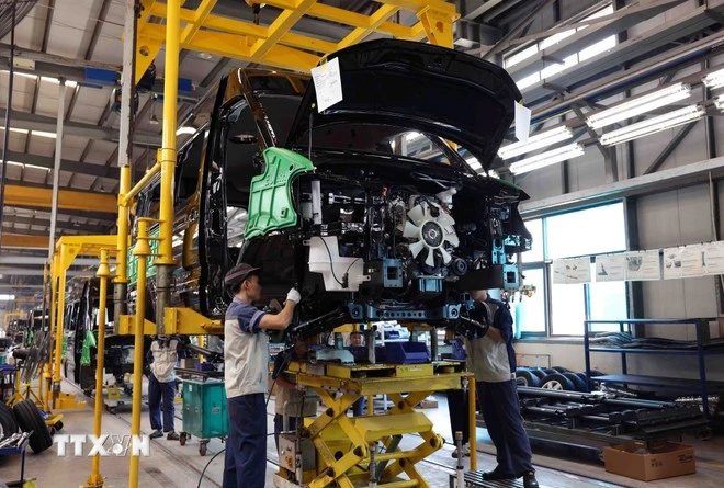 Lắp ráp ô tô ở Nhà máy Hyundai Thành Công (Công Ty Cổ Phần Ô Tô Thành Công Ninh Bình) tại Khu công nghiệp Gián Khẩu, tỉnh Ninh Bình.