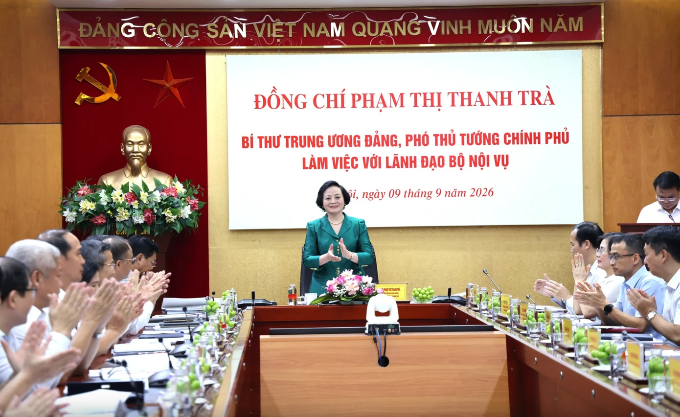 Phó Thủ tướng Phạm Thị Thanh Trà làm việc với Bộ Nội vụ. Ảnh: Thu Giang.