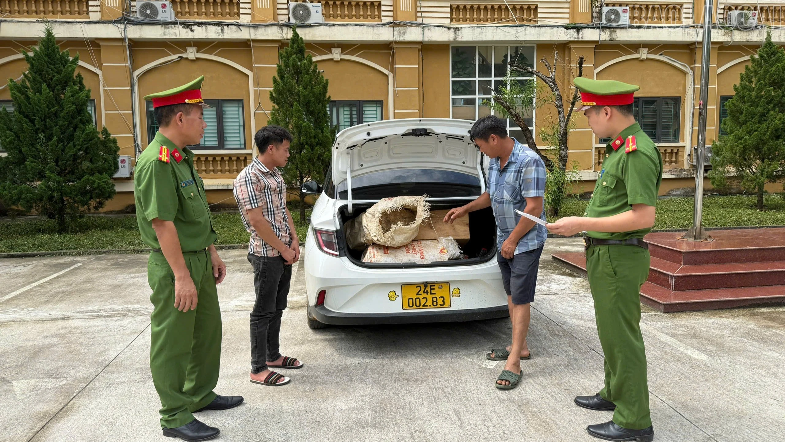 baolaocai-tr_1-so-go-po-mu-cung-phuong-tien-van-chuyen-duoc-cong-an-xa-van-ban-dua-ve-tru-so-xac-minh-5246.jpg