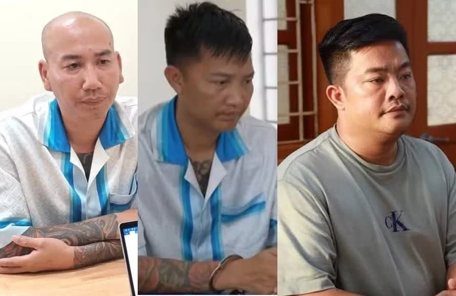 Các đối tượng Phú Lê, Huấn Hoa Hồng, Hải Sapa (từ trái sang).