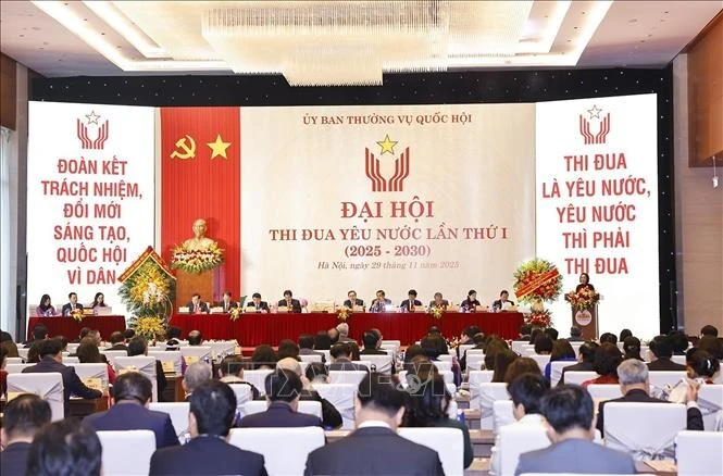 Phó Chủ tịch Quốc hội Nguyễn Thị Thanh, Chủ tịch Hội đồng Thi đua - Khen thưởng của Ủy ban Thường vụ Quốc hội phát biểu khai mạc Đại hội.