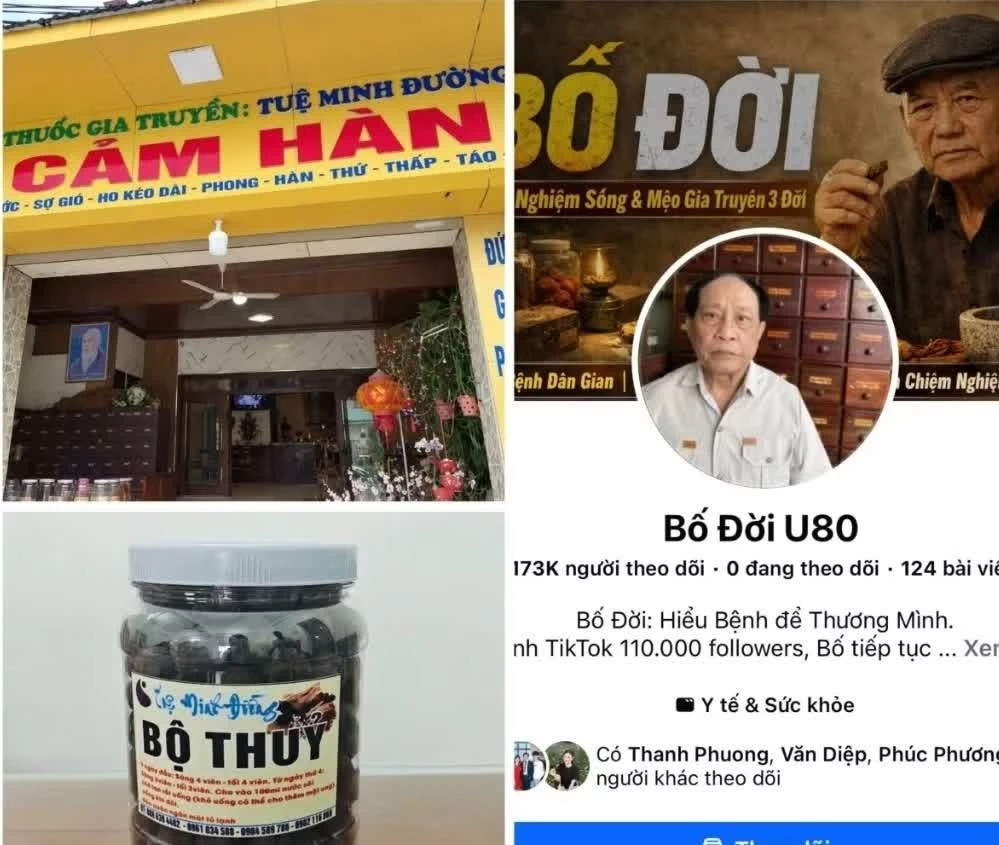 Hình ảnh sản phẩm được giới thiệu là thuốc đông y của ông Nghĩa.
