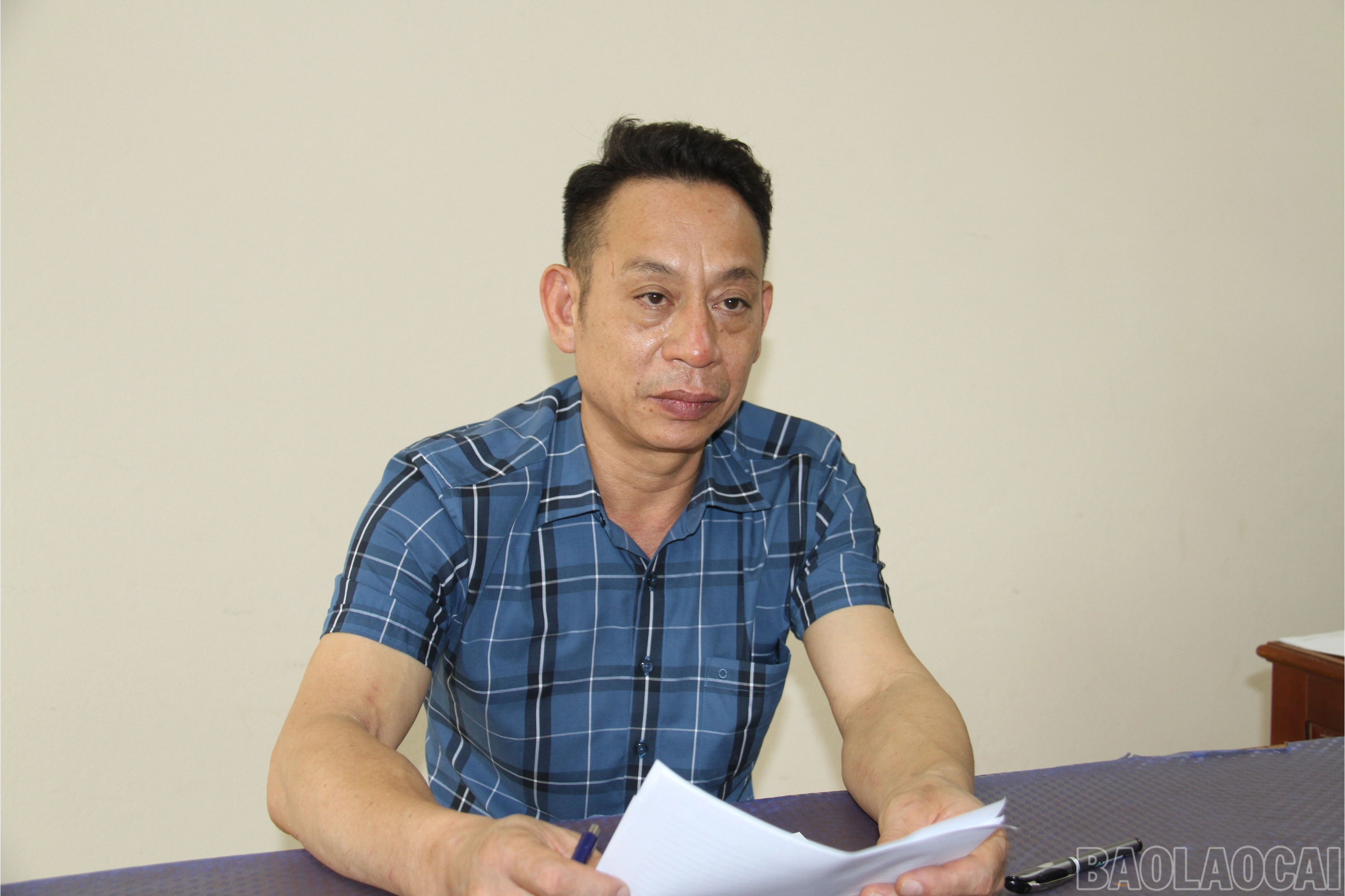 Nguyễn Văn Thắng đến trụ sở Công an phường Cam Đường trình diện.