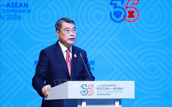 Thủ tướng Lê Minh Hưng phát biểu tại Diễn đàn Doanh nghiệp Nga-ASEAN.