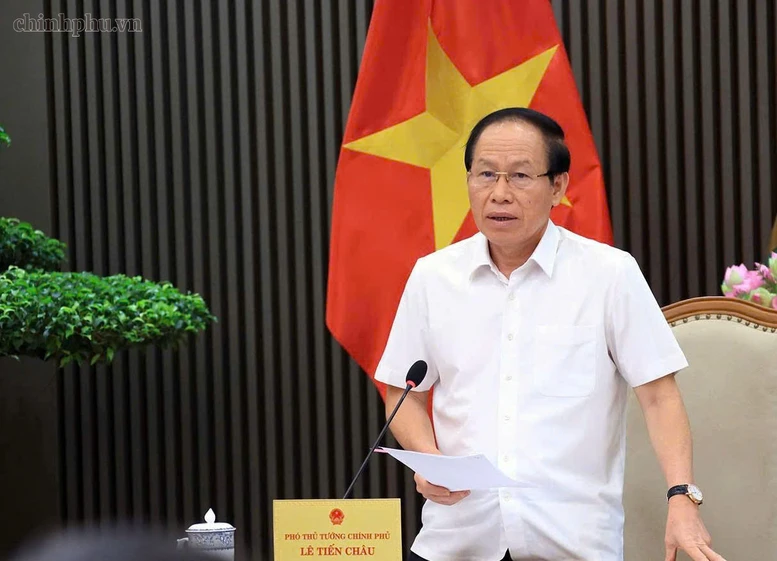 Phó Thủ tướng Chính Phủ Lê Tiến Châu phát biểu kết luận cuộc họp. (Ảnh Chinhphu.vn)