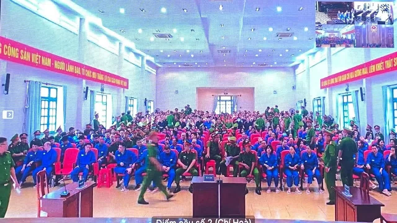 Điểm cầu tại T30. Ảnh chụp qua màn hình.