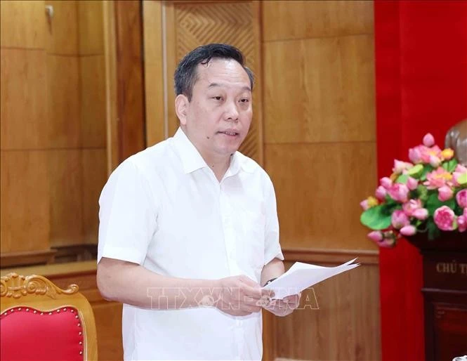 Đồng chí Đỗ Việt Hà, Phó Bí thư Đảng uỷ các cơ quan Đảng Trung ương phát biểu tại hội nghị.