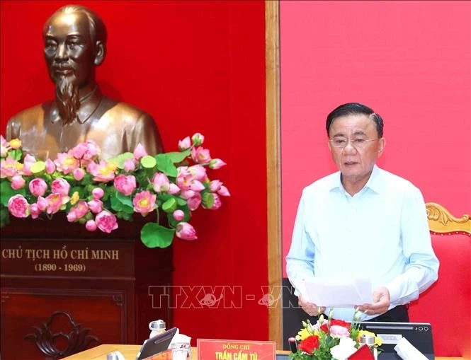 Đồng chí Trần Cẩm Tú, Ủy viên Bộ Chính trị, Thường trực Ban Bí thư, Bí thư Đảng ủy các cơ quan Đảng Trung ương phát biểu chỉ đạo hội nghị.