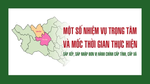 [Infographic] Một số nhiệm vụ trọng tâm và mốc thời gian thực hiện sắp xếp, sáp nhập đơn vị hành chính cấp tỉnh, cấp xã