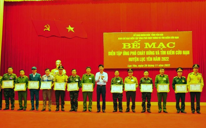 Huyện Lục Yên diễn tập ứng phó cháy rừng và tìm kiếm cứu nạn năm 2022 ảnh 1 Huyện Lục Yên diễn tập ứng phó cháy rừng và tìm kiếm cứu nạn năm 2022 ảnh 1