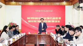 Ban Tuyên giáo và Dân vận Tỉnh ủy làm việc với Báo và Phát thanh, truyền hình tỉnh Lào Cai