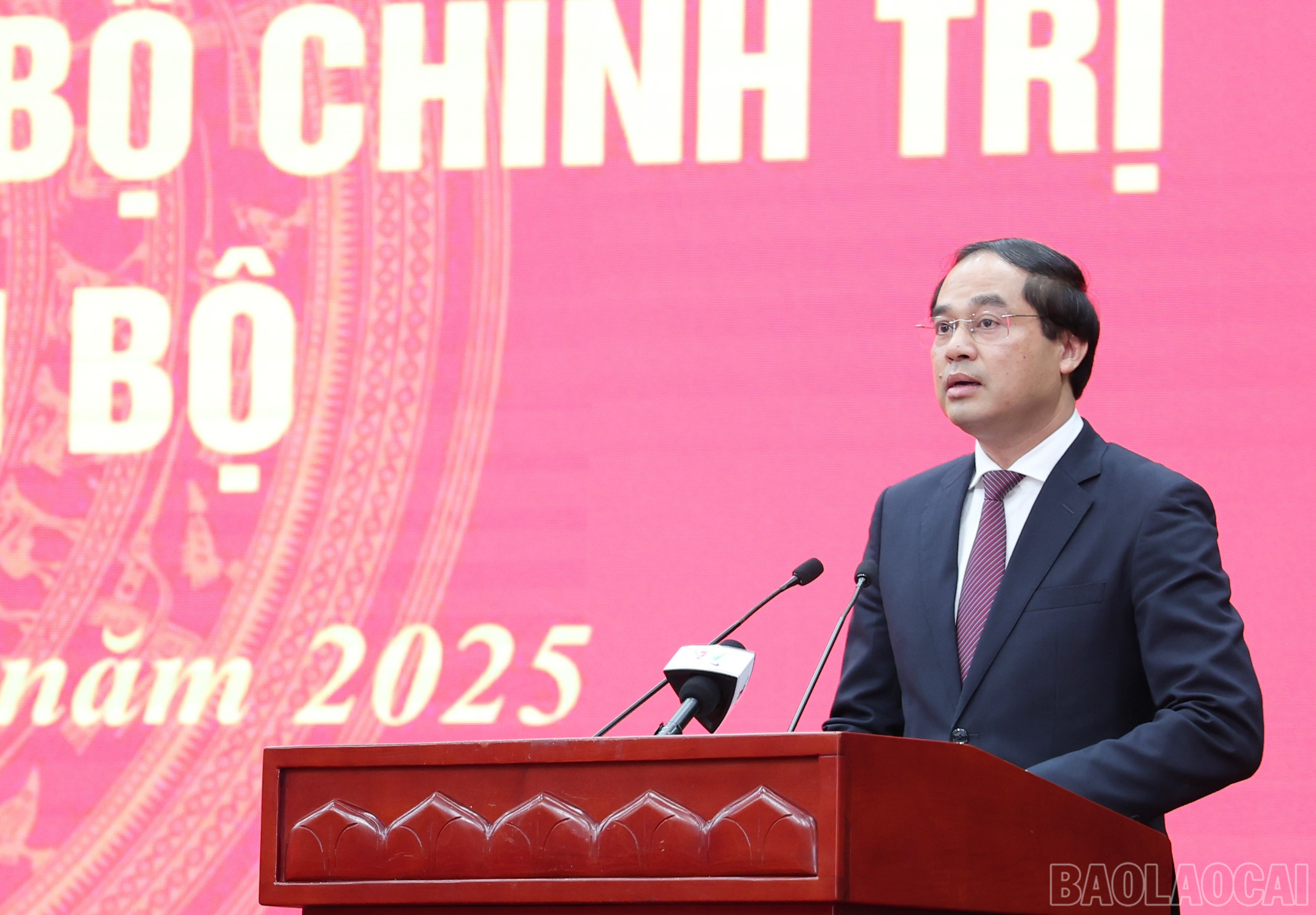 Đồng chí Trịnh Xuân Trường - Bí thư Tỉnh ủy Thái Nguyên phát biểu nhận nhiệm vụ. baolaocai-br_img-3528.jpg