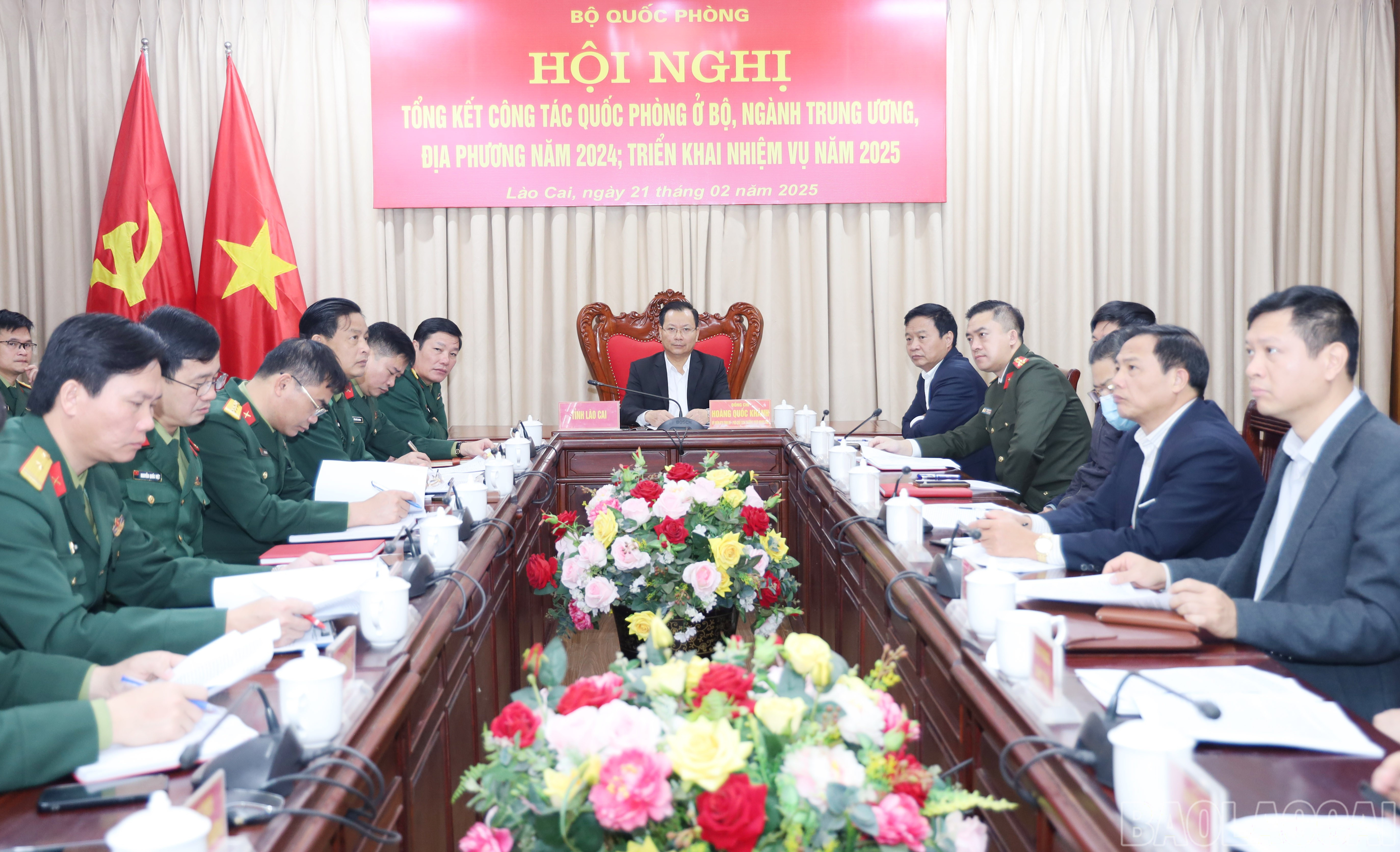 Quang cảnh hội nghị tại điểm cầu Bộ Chỉ huy Quân sự tỉnh Lào Cai. baolaocai-br_0332.jpg
