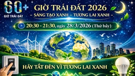 Giờ Trái đất năm 2026 sẽ diễn ra từ 20h30 - 21h30 ngày 28/3.