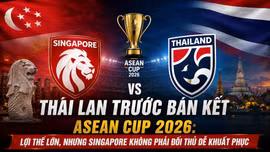 Thái Lan trước bán kết ASEAN Cup 2026: Lợi thế lớn, nhưng Singapore không phải đối thủ dễ khuất phục