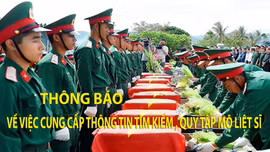 Thông báo về việc cung cấp thông tin tìm kiếm, quy tập mộ liệt sĩ