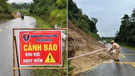 Lào Cai: Cảnh sát giao thông kịp thời cảnh báo điểm sụt lún, sạt lở trên tuyến đường tỉnh 161