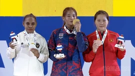 Nữ lực sĩ Quàng Thị Tâm giành huy chương Đồng tại SEA Games 33