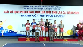 Bế mạc Giải vô địch Pickleball các lứa tuổi tỉnh Lào Cai năm 2025