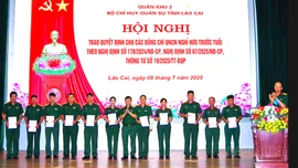  Trao quyết định cho các đồng chí quân nhân chuyên nghiệp nghỉ hưu trước tuổi