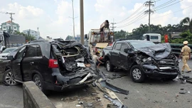 Xe tải tông liên hoàn 7 ôtô ở quốc lộ nối Biên Hòa - Vũng Tàu