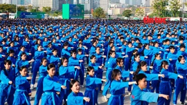 Gần 60.000 học sinh đồng diễn võ nhạc Vovinam xác lập kỷ lục thế giới