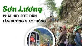 Sơn Lương phát huy sức dân làm đường giao thông