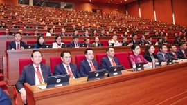 Một số hình ảnh của Đoàn đại biểu Đảng bộ tỉnh Lào Cai tại ngày làm việc đầu tiên Đại hội XIV của Đảng