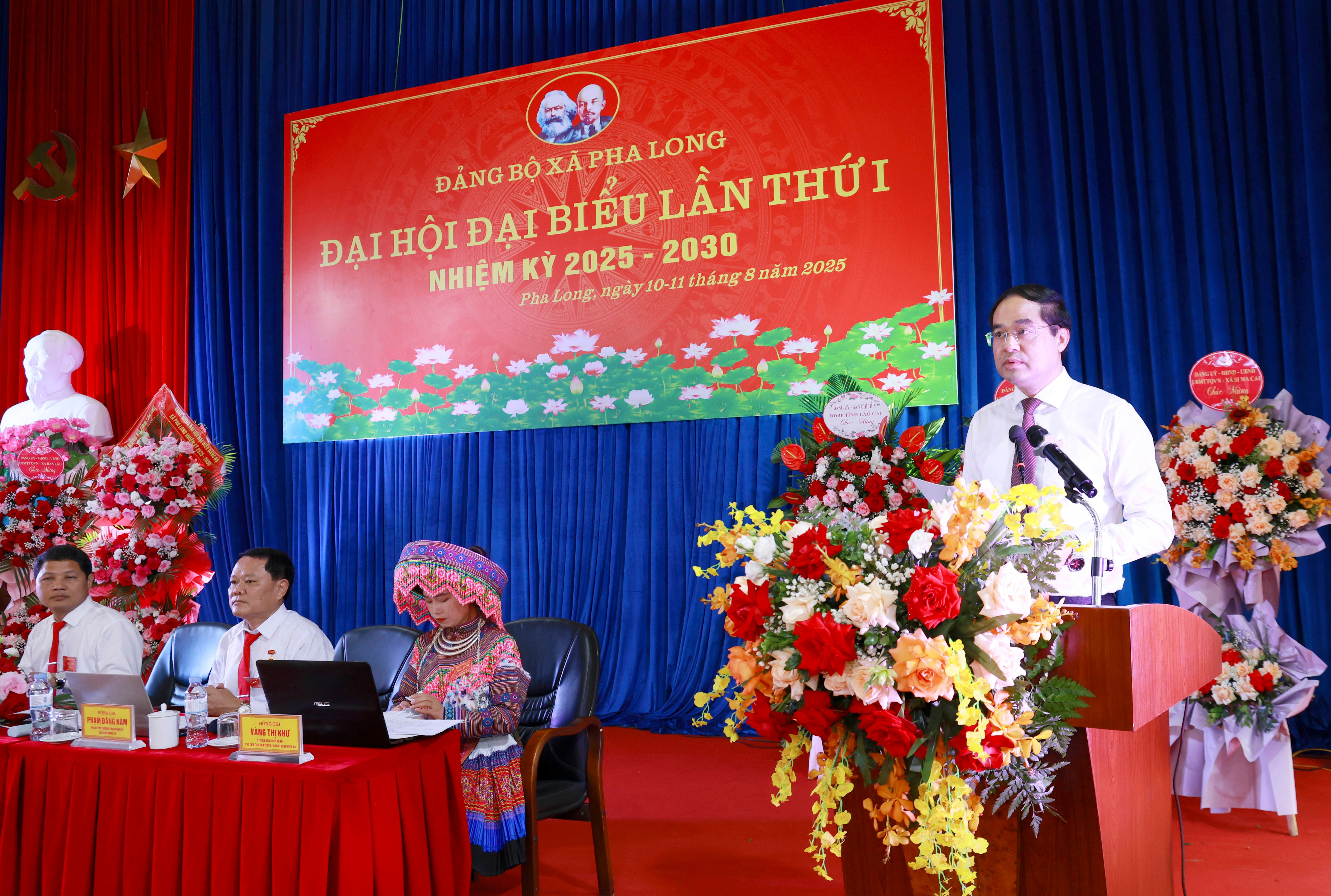 Bí thư Tỉnh ủy Trịnh Xuân Trường phát biểu tại Đại hội. 060a5437.jpg
