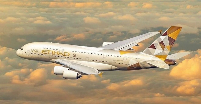 Máy bay của hãng hàng không Etihad Airways.
