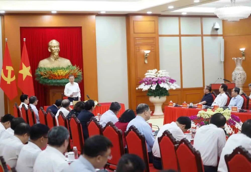 Tổng Bí thư, Chủ tịch nước Tô Lâm, Trưởng Ban Chỉ đạo phát biểu.