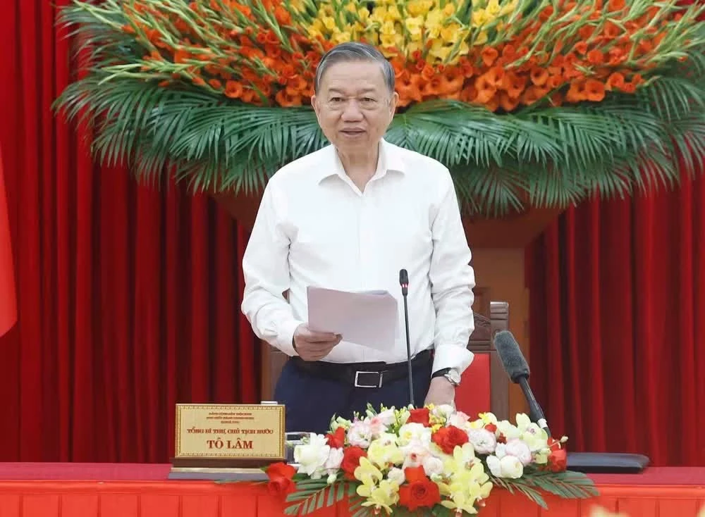 Tổng Bí thư, Chủ tịch nước Tô Lâm, Trưởng Ban Chỉ đạo phát biểu.