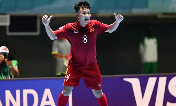 Minh Trí lập cú hat-trick đầu tiên cho futsal Việt Nam tại đấu trường World Cup.