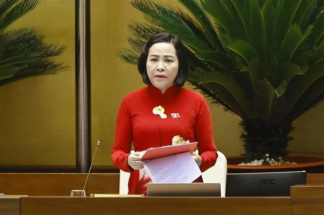 Phó Chủ tịch Quốc hội Nguyễn Thị Thanh điều hành phiên họp. Ảnh: Doãn Tấn/TTXVN