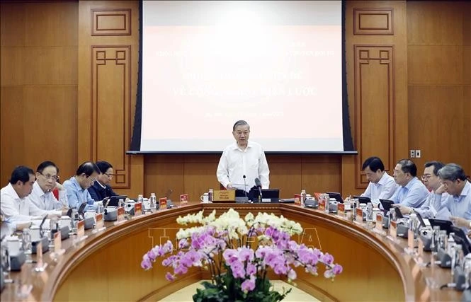 Tổng Bí thư Tô Lâm, Trưởng Ban Chỉ đạo Trung ương về phát triển khoa học, công nghệ, đổi mới sáng tạo và chuyển đổi số phát biểu tại phiên họp chuyên đề của Ban Chỉ đạo Trung ương về phát triển khoa học, công nghệ và chuyển đổi số, chiều 18/3/2026.