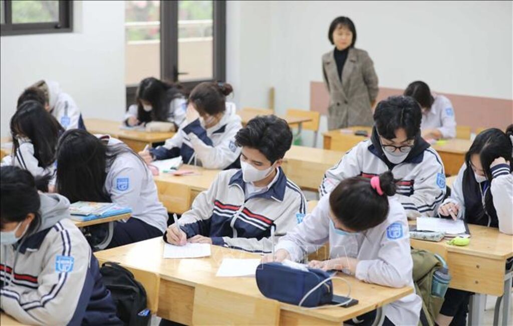 Một giờ kiểm tra của học sinh Trường THPT Trương Định, Hà Nội.