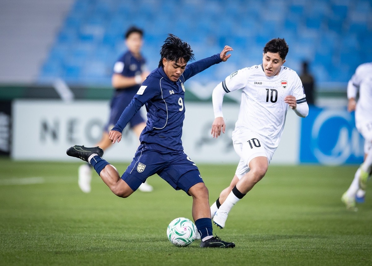 Teerapat Pruetong khi thi đấu ở giải U23 châu Á 2026.