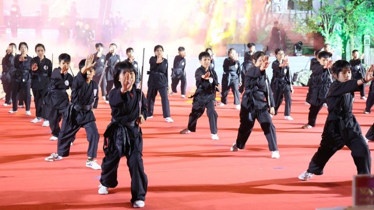 Màn đồng diễn võ thuật.