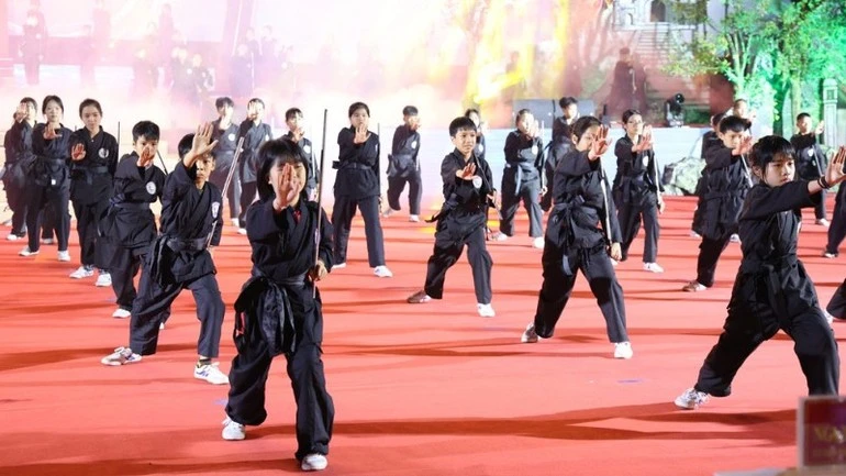 Màn đồng diễn võ thuật.