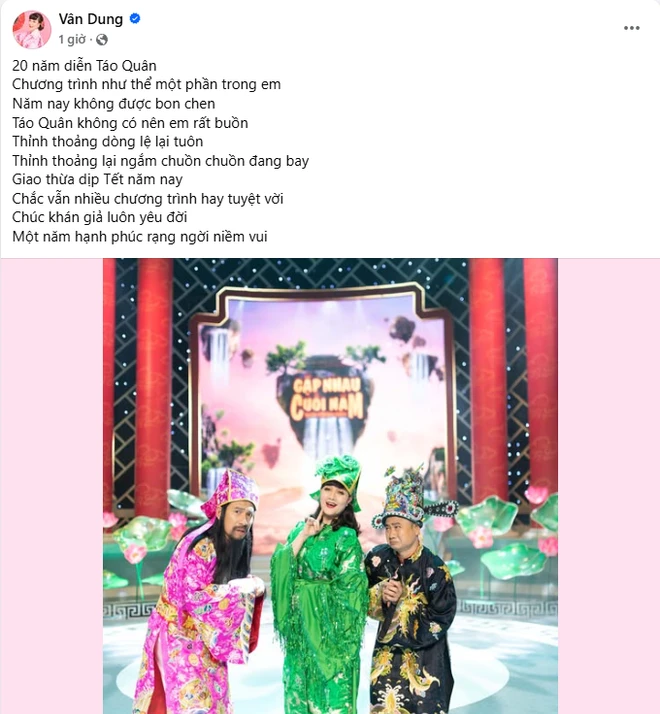 Bài đăng của nghệ sĩ Vân Dung.