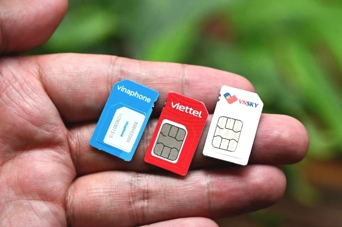 Thẻ SIM của một số nhà mạng di động.