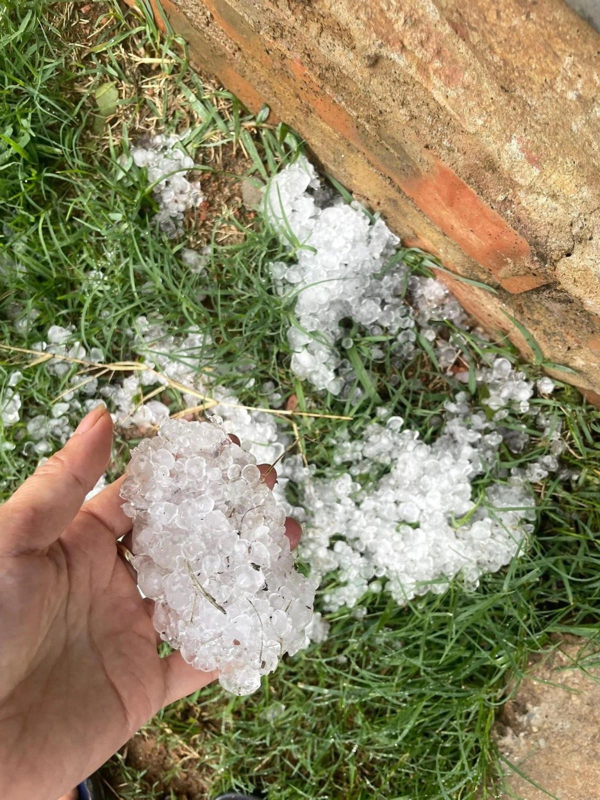 Mưa đá xảy ra bất ngờ, gây ảnh hưởng đến hoạt động sản xuất nông nghiệp của người dân.