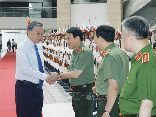 Tổng Bí thư, Chủ tịch nước Tô Lâm đến dự buổi gặp mặt. Ảnh: Thống Nhất/TTXVN
