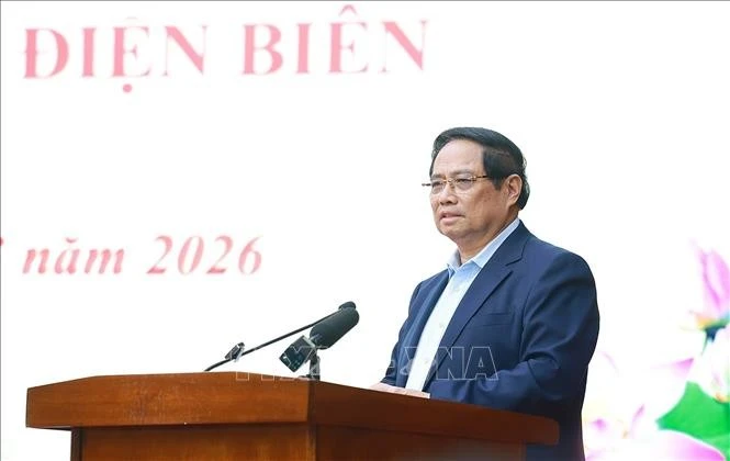 Thủ tướng Phạm Minh Chính phát biểu chỉ đạo tại cuộc làm việc với lãnh đạo tỉnh Điện Biên về tình hình phát triển kinh tế - xã hội của tỉnh.