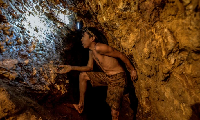 Bên trong mỏ vàng La Culebra ở El Callao, bang Bolivar, đông nam Venezuela.